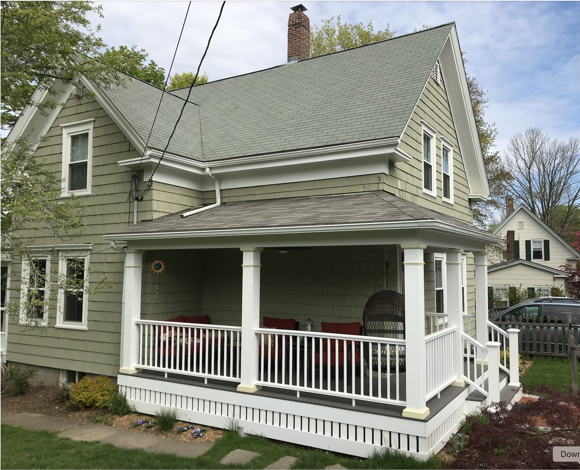 Finished front porch