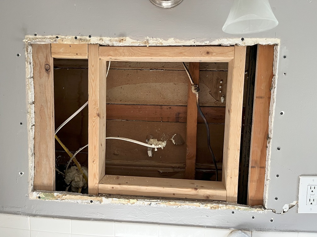 Wall repair and framing work